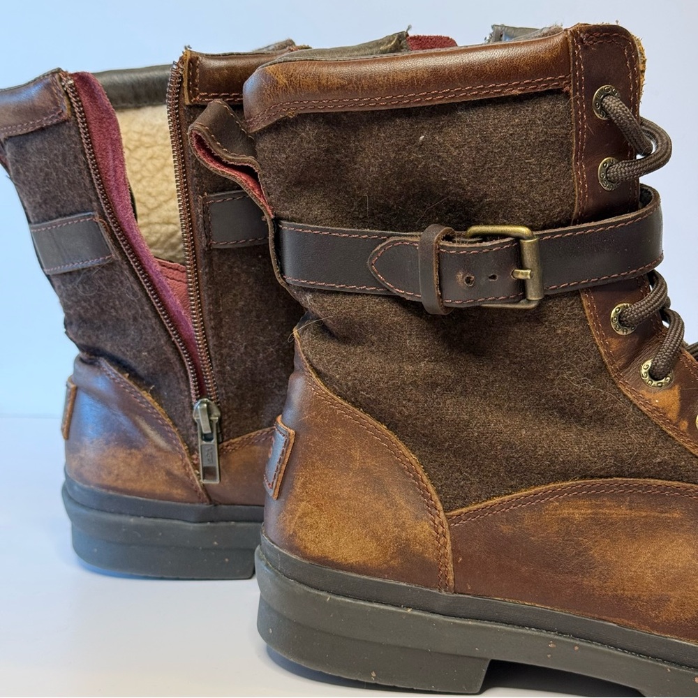 UGG Kesey Waterproof Leather Winter Boots – Women’s Size 9.5 – Chestnut Brown - Picture 6 of 9